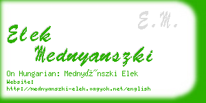 elek mednyanszki business card